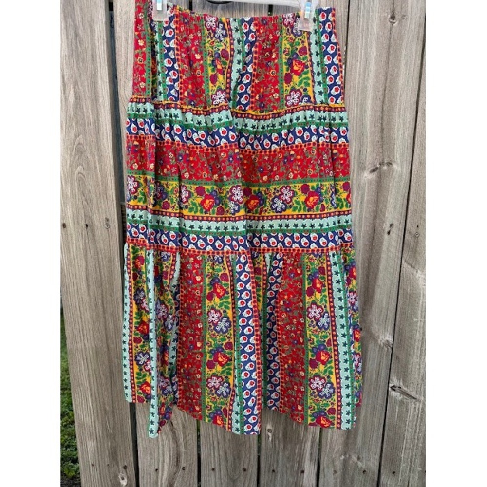 Vintage‎ Portraits by Northern Isles Skirt Womens 12 Multi Floral Patchwork